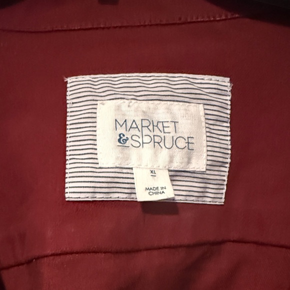 Market & Spruce Bold Red Denim Jacket - Picture 2 of 4